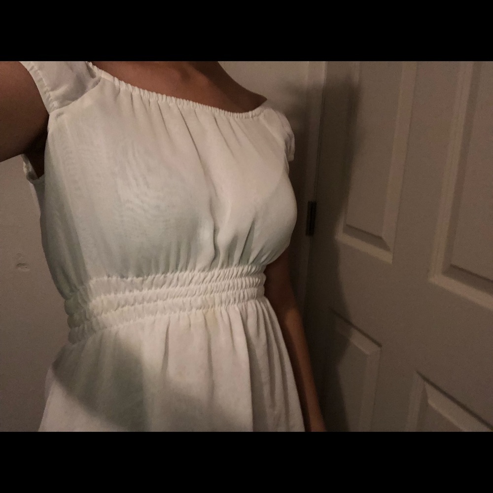 off the shoulderish white blouse